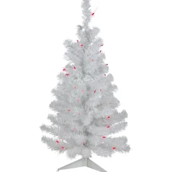 Northlight 3 And 3.5 Feet Tall>3' Pre-Lit Slim White Pine Artificial Christmas Tree - Pink Lights