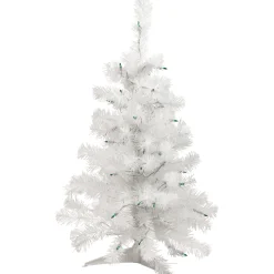 Northlight 3 And 3.5 Feet Tall>3' Pre-Lit Slim White Pine Artificial Christmas Tree - Green Lights