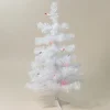 Northlight 2.5 Feet Tall And Smaller>2' Pre-Lit Slim White Tinsel Artificial Christmas Tree - Multi Lights