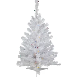 Northlight 3 And 3.5 Feet Tall>3' Pre-Lit Snow White Artificial Christmas Tree, Multi Lights