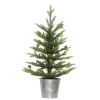 CC Christmas Decor 2.5 Feet Tall And Smaller>2' Pre-Lit Table Top Artificial Christmas Tree In Metal Pot, Warm White Lights
