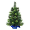 CC Christmas Decor 2.5 Feet Tall And Smaller>2' Pre-Lit Table Top Artificial Christmas Tree In Blue Sac, Warm White Lights