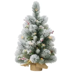 CC Christmas Decor 2.5 Feet Tall And Smaller>2' Pre-Lit Table Top Artificial Christmas Tree In Tan Sac, Warm White Lights