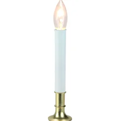 Northlight 9" Pre-Lit White And Gold C7 Christmas Candle Lamp With Sensor