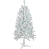 Northlight 4 And 4.5 Feet Tall>4' Pre-Lit White Artificial Christmas Tree, Green Lights