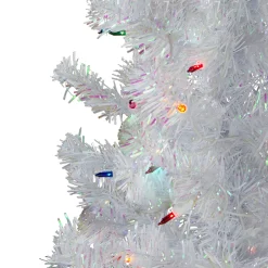 Northlight 4 And 4.5 Feet Tall>4' Pre-Lit White Iridescent Pine Artificial Christmas Tree - Multi Lights