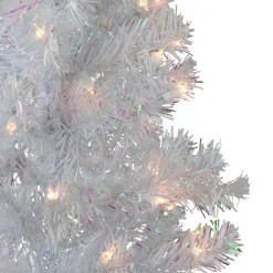Northlight 4 And 4.5 Feet Tall>4' Pre-Lit White Iridescent Pine Artificial Christmas Tree - Clear Lights