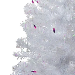 Northlight 4 And 4.5 Feet Tall>4' Pre-Lit White Iridescent Pine Artificial Christmas Tree - Purple Lights