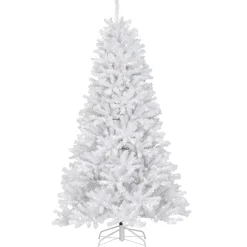 National Tree Company White Trees>7' Pre-Lit White North Valley Spruce Artificial Christmas Tree, Clear Lights