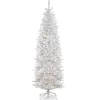 National Tree Company White Trees>6.5' Pre-Lit White Pencil Kingswood Fir Artificial Christmas Tree, Clear Lights