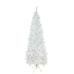 Northlight 7 And 7.5 Feet Tall>7.5' Pre-Lit White Pencil Pine Artificial Christmas Tree - Warm White Led Lights