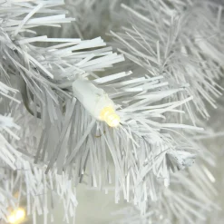 Northlight 7 And 7.5 Feet Tall>7.5' Pre-Lit White Pencil Pine Artificial Christmas Tree - Warm White Led Lights