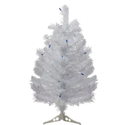 Northlight 2.5 Feet Tall And Smaller>2' Pre-Lit White Pine Artificial Christmas Tree - Blue Lights