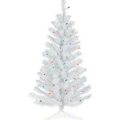 Northlight 3 And 3.5 Feet Tall>3' Pre-Lit White Pine Artificial Christmas Tree - Multi Lights