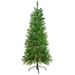 Northlight 4 And 4.5 Feet Tall>4.5' Pre-Lit White River Fir Artificial Pencil Christmas Tree - Clear Lights