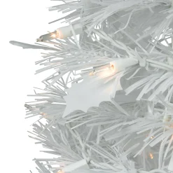 Northlight Pop Up Trees>6' Pre-Lit White Tinsel Pop-Up Artificial Christmas Tree, Clear Lights