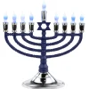 Rite Lite 15" Premium Blue And Silver Electric Menorah With Sequential Lighting