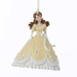 Kurt Adler Fashion & Beauty>4.25" Pretty As A Princess Marcella In Yellow Gown Christmas Ornament