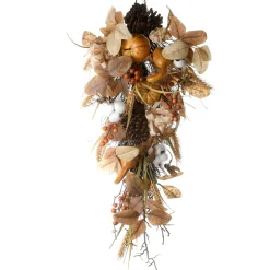 Unlit Teardrops*National Tree Company 30" Pumpkins, Pinecones And Berry Artificial Fall Harvest Teardrop Swag, Unlit