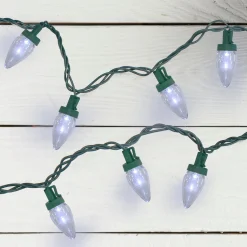 Northlight 50 Pure White Led C7 Mini Christmas Lights, 20.25 Ft Green Wire