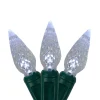 Hofert 70 Pure White Led Faceted C6 Twinkling Christmas Lights - 23.5 Ft Green Wire