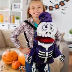 Northlight 24" Purple And Black Skeleton Unisex Child Halloween Trick Or Treat Bag Costume Accessory - One Size