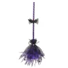 Northlight 29" Purple And Black Striped Animated Witches Halloween Broom Decoration