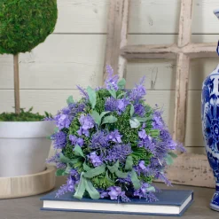 Northlight 7" Purple And Green Floral Inspired Hanging Foliage Ball