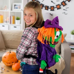 Northlight 23" Purple And Green Witch Unisex Child Trick Or Treat Halloween Bag Costume Accessory