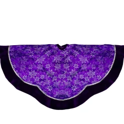 48 Inch And Smaller*Northlight 48" Purple And Silver Glittered Floral Christmas Tree Skirt