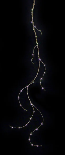 Vickerman 36 Purple Led Angel Tear Drop Branch Christmas Lights - 4.3 Ft Silver And Bronze Wire