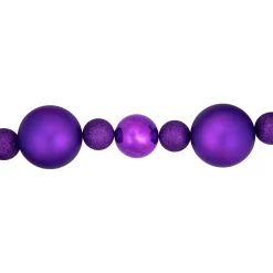 Shatterproof Ball Garland*Northlight 6' Purple Shatterproof Ball 3-Finish Christmas Garland