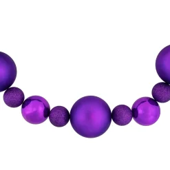 Shatterproof Ball Garland*Northlight 6' Purple Shatterproof Ball 3-Finish Christmas Garland