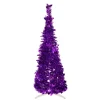 Northlight Pop Up Trees>6' Purple Tinsel Pop-Up Artificial Christmas Tree, Unlit