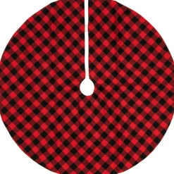 48 Inch And Smaller*Northlight 20" Red And Black Buffalo Plaid Mini Christmas Tree Skirt