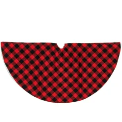 48 Inch And Smaller*Northlight 20" Red And Black Buffalo Plaid Mini Christmas Tree Skirt