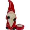 Candles & Holders*Northlight 7" Red And Black Gnome Tea Light Christmas Candle Holder