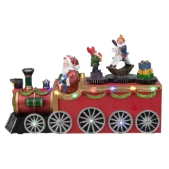 Trains*Northlight 10.25" Red And Black Led Lighted Musical Christmas Train With Santa