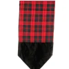 Linens*Raz 72" Red And Black Plaid Christmas Table Runner With Velveteen Tips