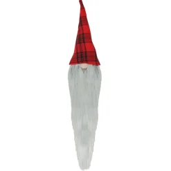 Wall & Door Decorations*Northlight 29" Red And Black Plaid Hat Hanging Christmas Gnome