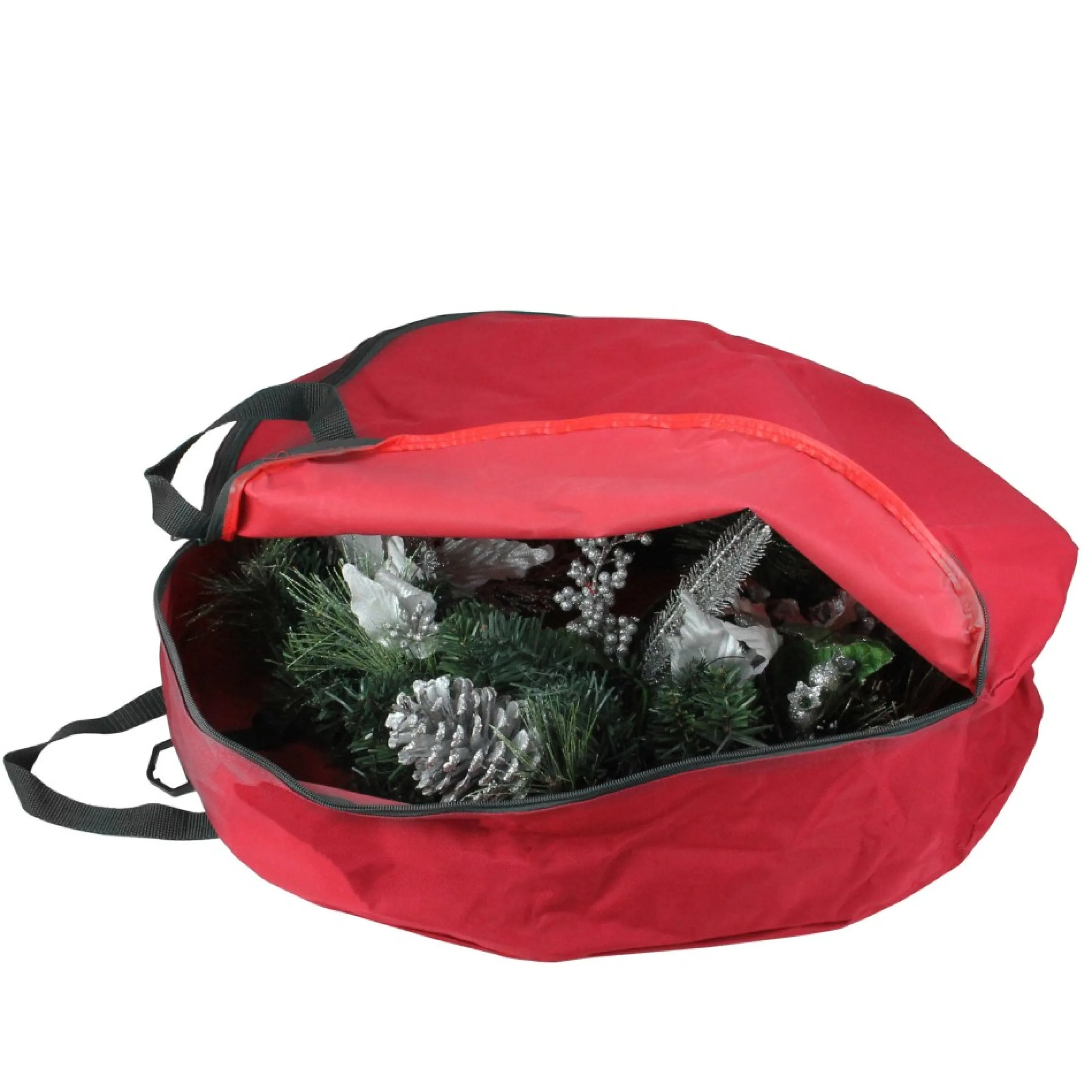 Wreath Accessories*Dyno 36" Red And Black Zip Up Christmas Wreath Storage Bag