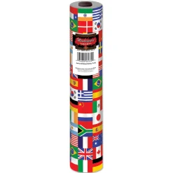 Party Central 100' Red And Blue International Flag Disposable Banquet Party Table Roll