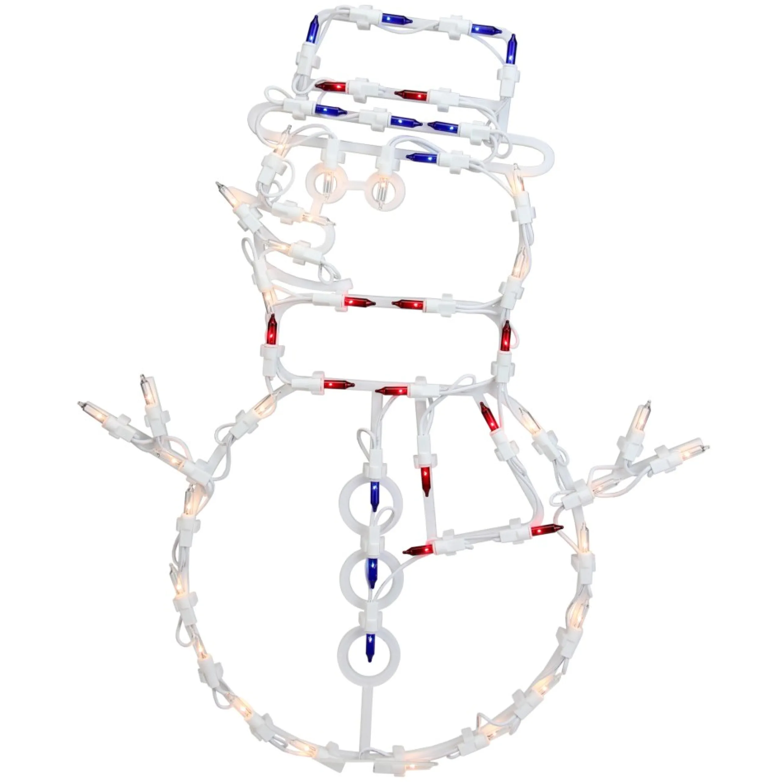 Window Decorations*Northlight 18" Red And Blue Lighted Snowman Christmas Window Silhouette Decoration