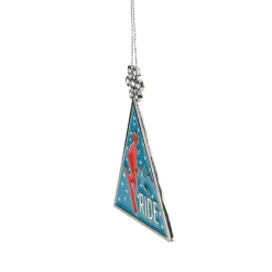 Midwest Sports & Games>3.75" Red And Blue Ride Ski Triangular Charm Christmas Ornament