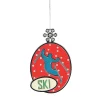 Midwest Sports & Games>3.75" Red And Blue 'ski' Charm Hanging Christmas Ornament