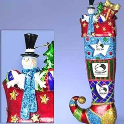 Pacific Rim Stockings>9" Red And Blue Sparkle Bright Stocking Frame Christmas Ornament