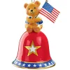Carlton Cards Collectible>3" Red And Blue Teddy Bear Carlton On Bell Christmas Ornament