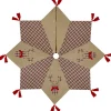 48 Inch And Smaller*Northlight 48" Red And Brown Burlap And Plaid Reindeer Christmas Tree Skirt With Tassels