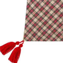 48 Inch And Smaller*Northlight 48" Red And Brown Burlap And Plaid Reindeer Christmas Tree Skirt With Tassels