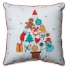 Pillows & Throws*Pillow Perfect 16" Red And Brown Gift Tree Holiday Square Christmas Throw Pillow